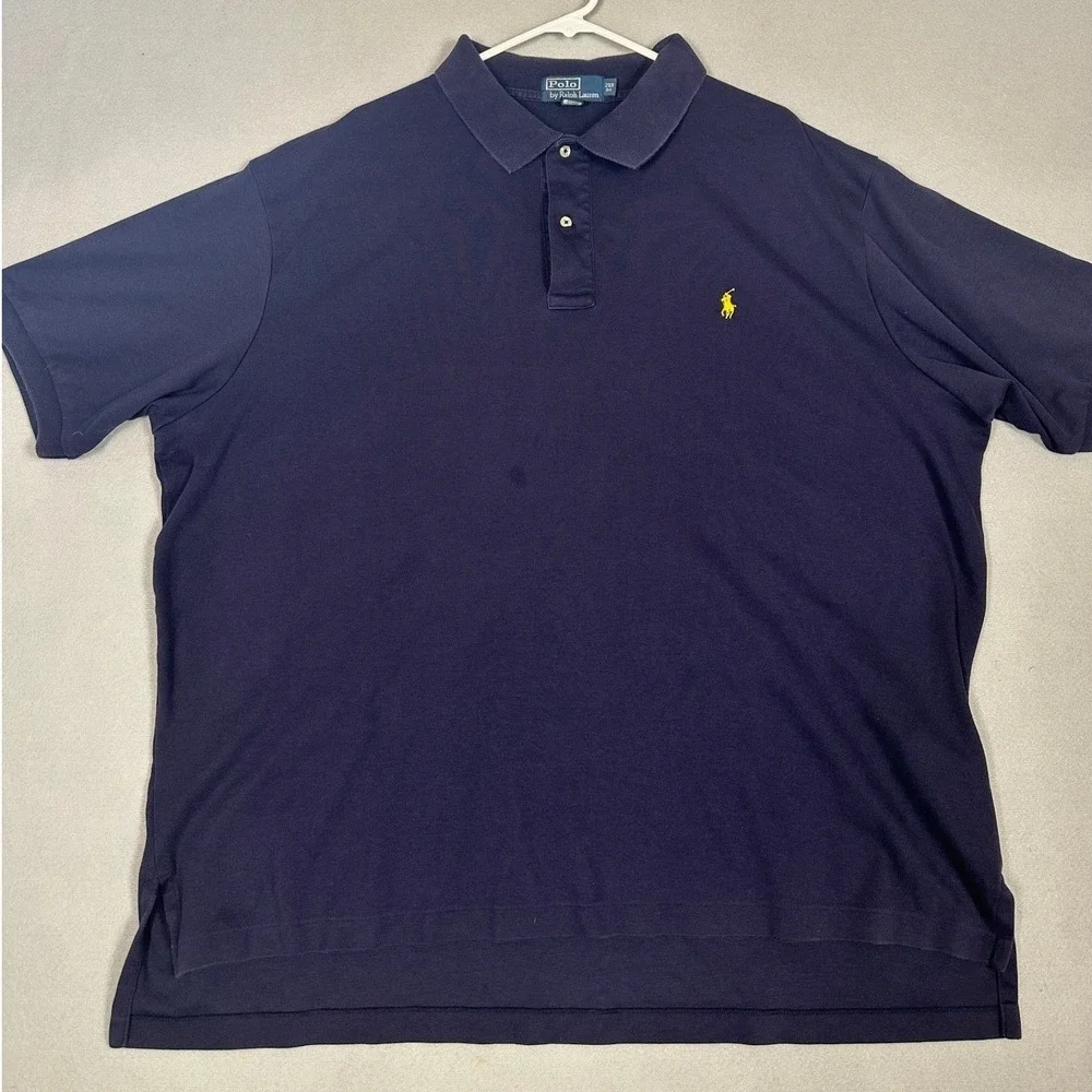 Polo Ralph Lauren Polo Shirt Mens 2XB Big Navy Blue Casual Rugby Short Sleeve
